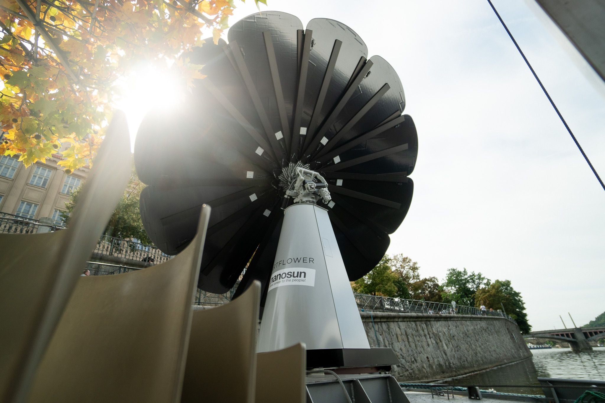 Another solar flower from nanosun installed in the centre of Prague