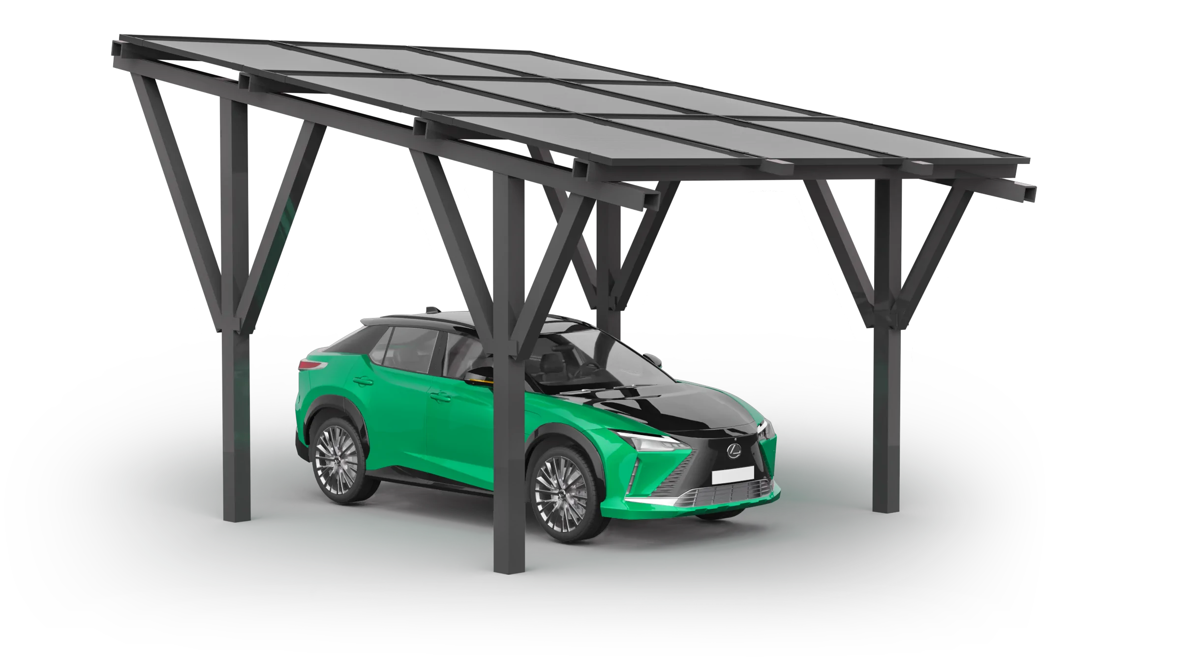 nanocarport Solar Carport for 1 Car including solar panels