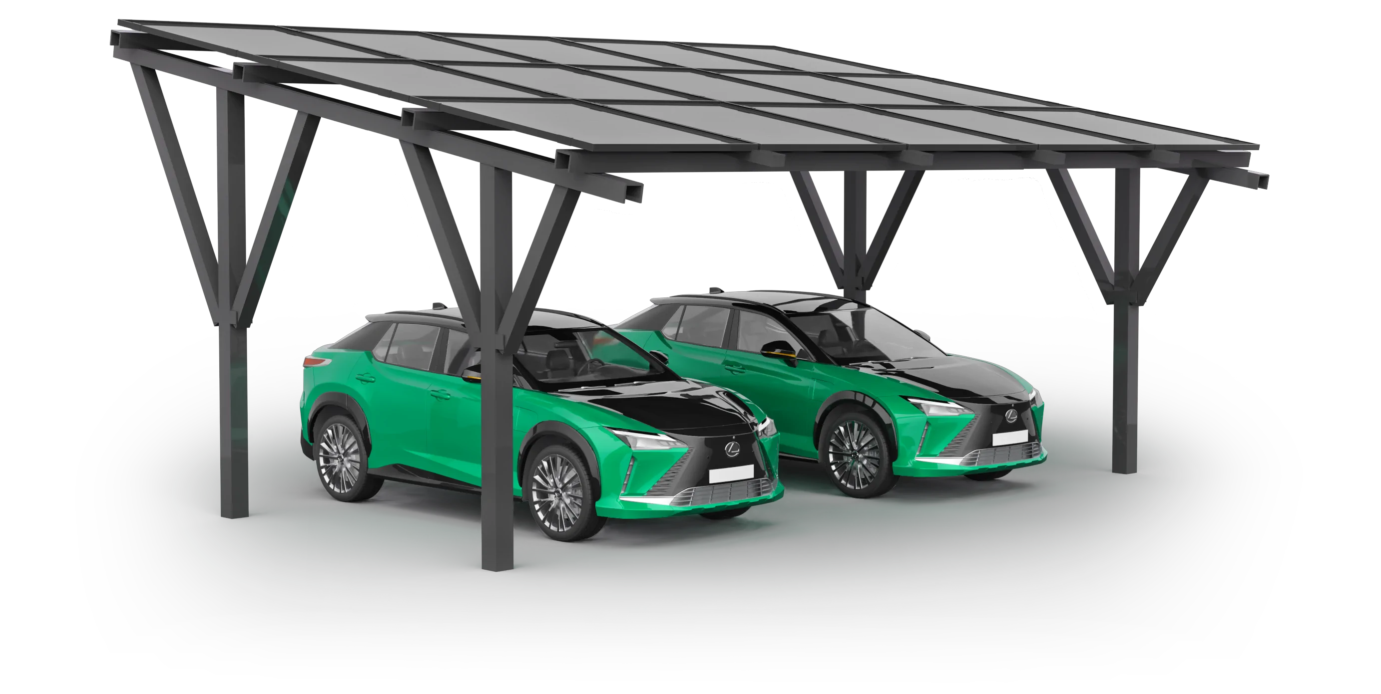 nanocarport Solar Carport for 2 cars including solar panels