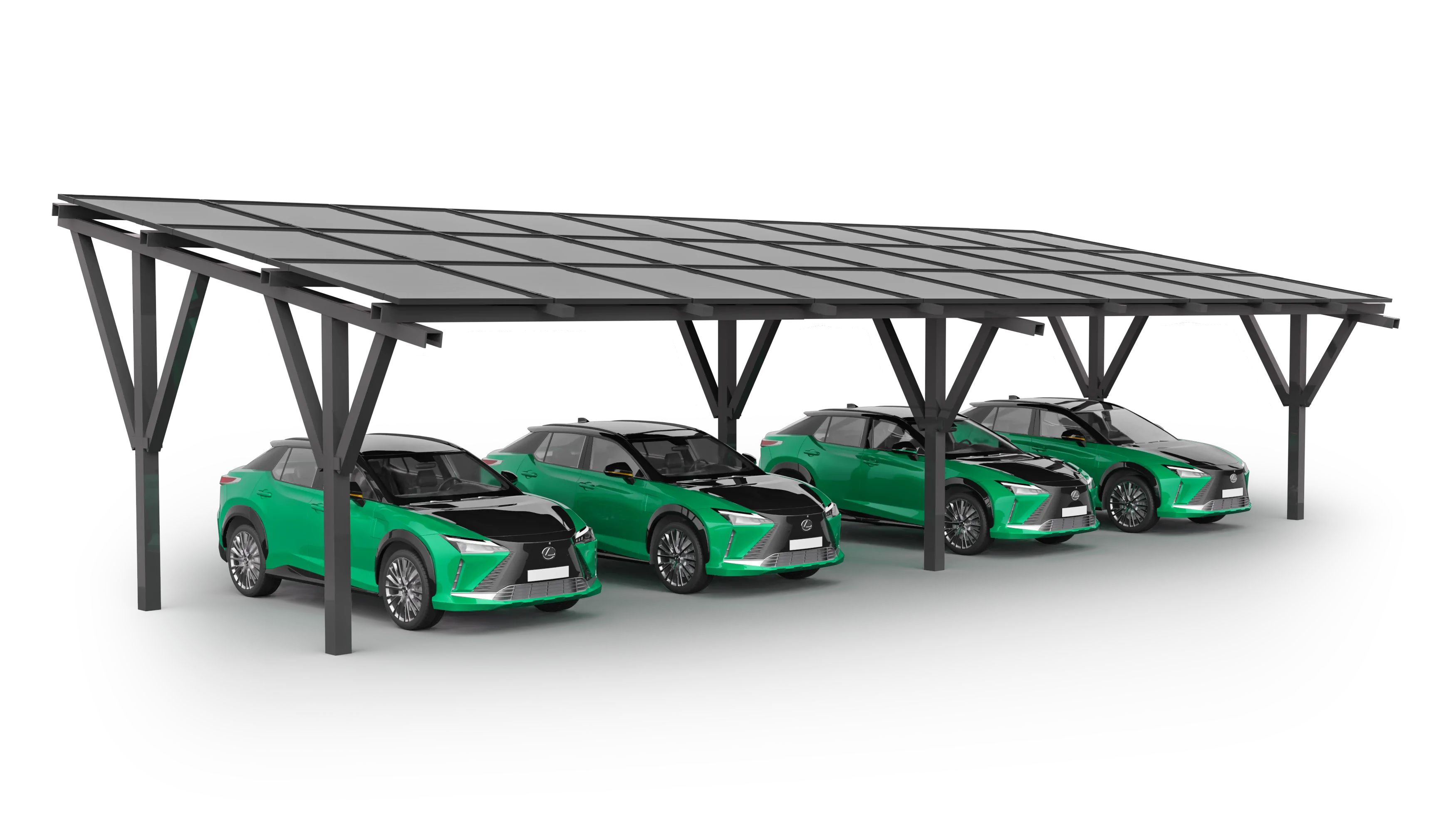 nanocarport Solar Carport for 4 cars including solar panels